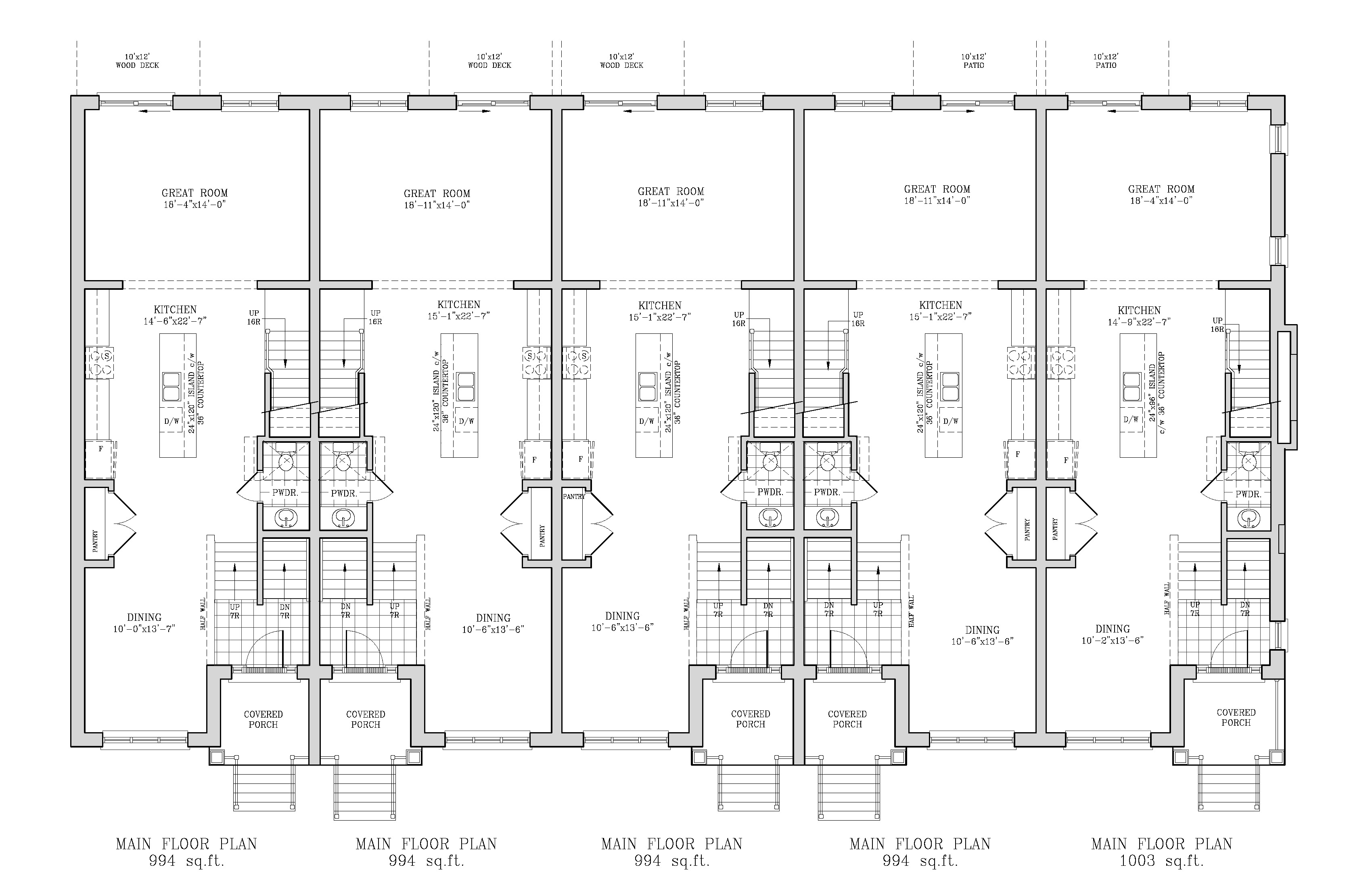 Enclave Kay home designs 1-5 main floor plan